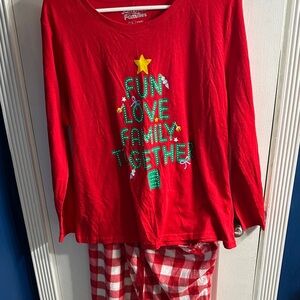 Family Pajamas Red and White  Set